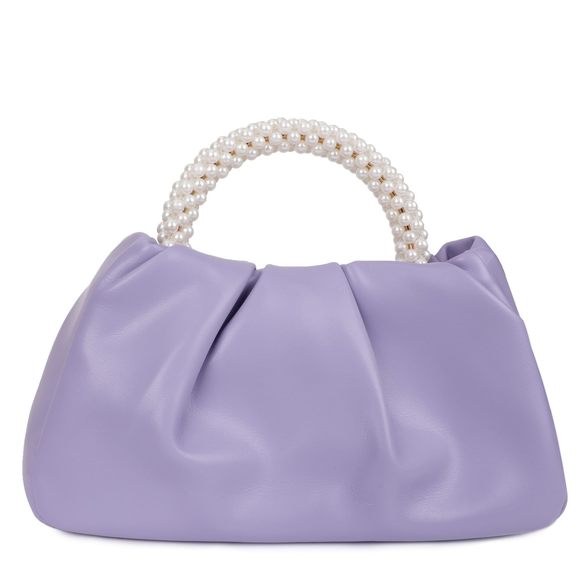 Pleated Clutch Purses Soft Leather Evening Bag Pearl Handbags :^) - Picture 1 of 6